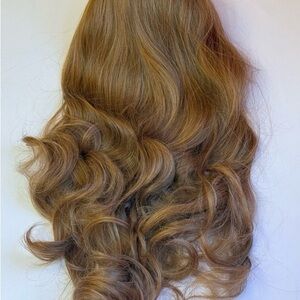 BRAND NEW 26”HUMAN HAIR BLEND ❤️ GOLDEN Blonde  Wig w/Bangs Heat Resistant